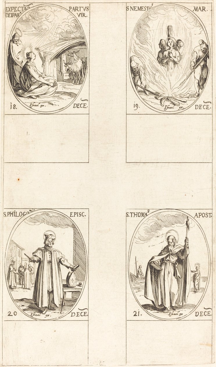 Warten auf die Geburt der Jungfrau; St. Nemesius; St. Philogonius; St. Thomas von Jacques Callot