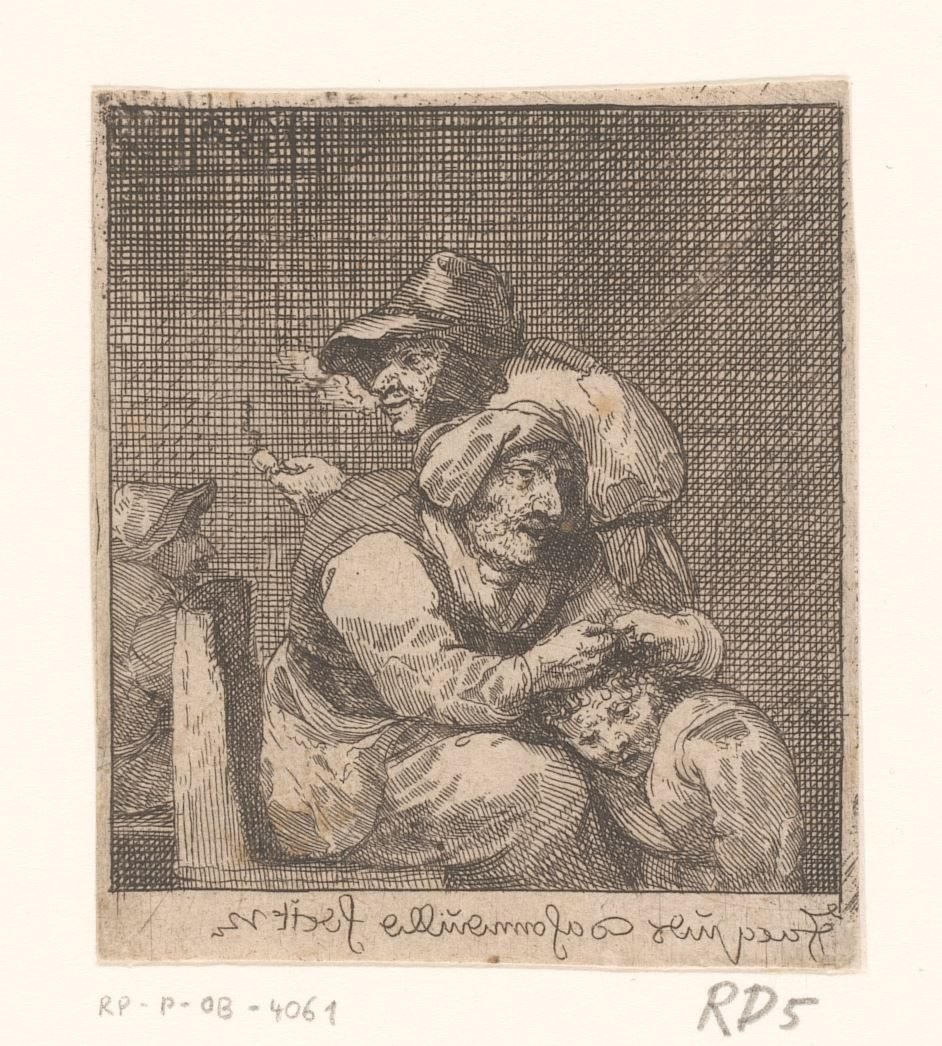 Entlausung eines Kindes durch eine alte Frau von Jacques Dassonville (attributed to)