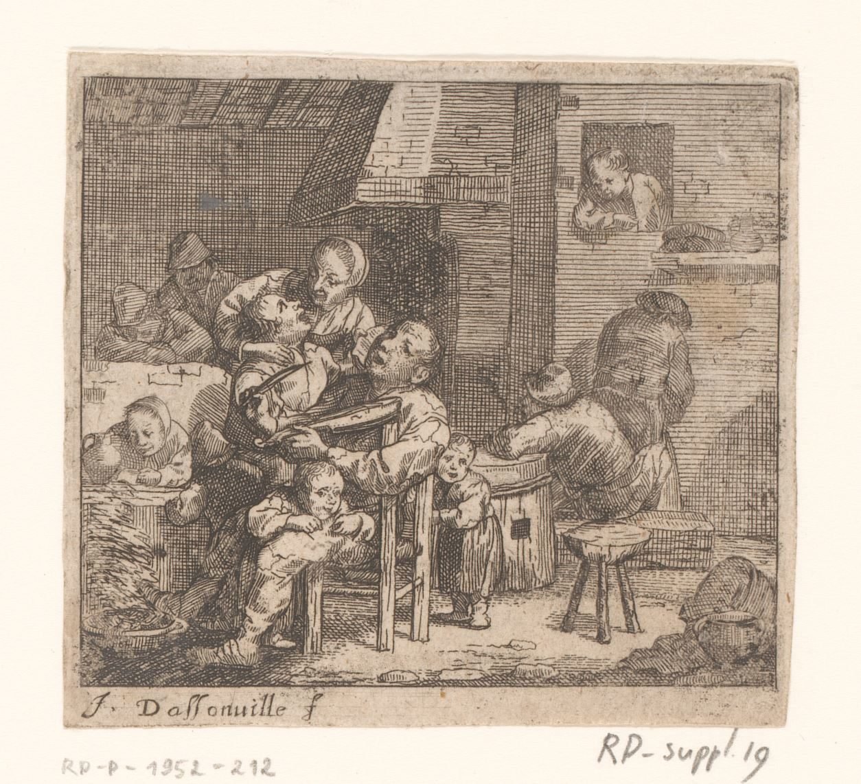 Interieur mit Geigenspieler von Jacques Dassonville