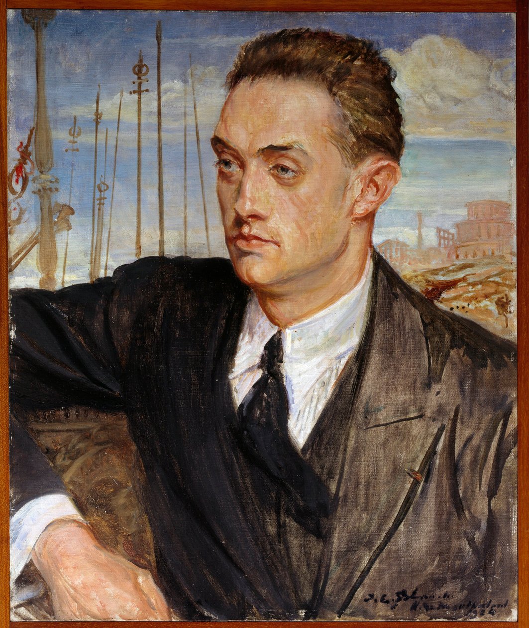 Porträt des französischen Schriftstellers Henri de Montherlant (1896-1972) von Jacques Emile Blanche