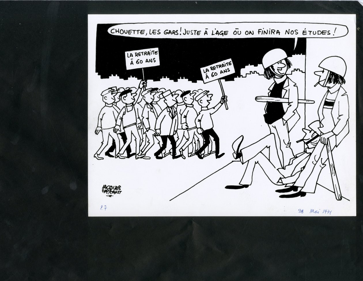 Le Figaro, Satirisch in Schwarz-Weiß von Jacques Faizant