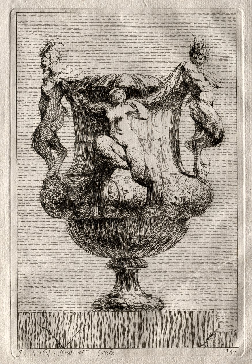 Suite von Vasen: Platte 14, 1746 von Jacques Francois Joseph Saly