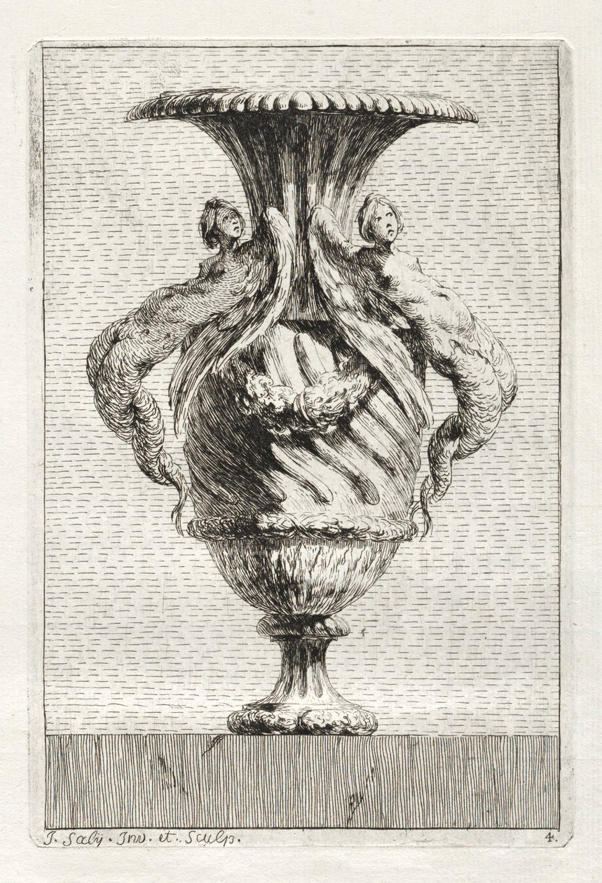 Suite von Vasen: Platte 4, 1746 von Jacques Francois Joseph Saly
