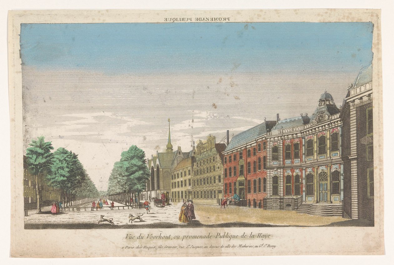 Ansicht des Lange Voorhout in Den Haag von Jacques Gabriel Huquier