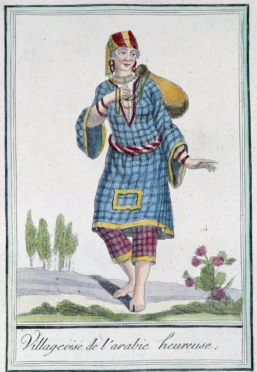 Glückliches arabisches Dorf - in „Encyclopedia of Travels“ von Grasset St Sauveur, ed. 1796 von Jacques Grasset de Saint Sauveur