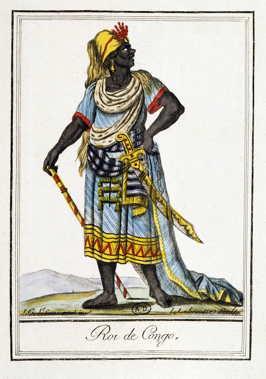 König im Kongo - in „Enzyklopädie der Reisen“ von J. Grasset Saint-Sauveur von Jacques Grasset de Saint Sauveur