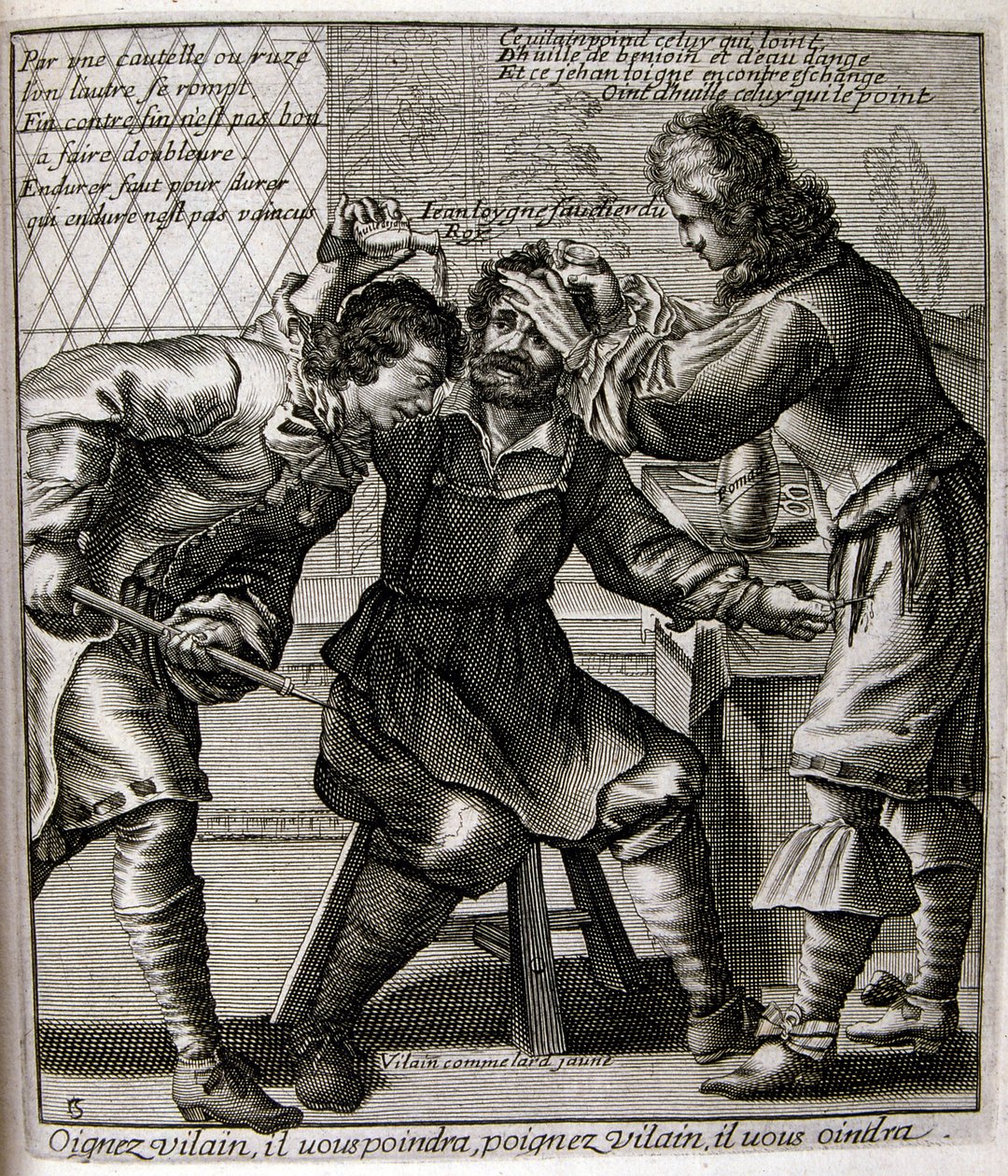 17. Jahrhundert gravierte Illustration aus einer Sammlung von Sprichwörtern. Paris 1657-1663 von Jacques Lagniet