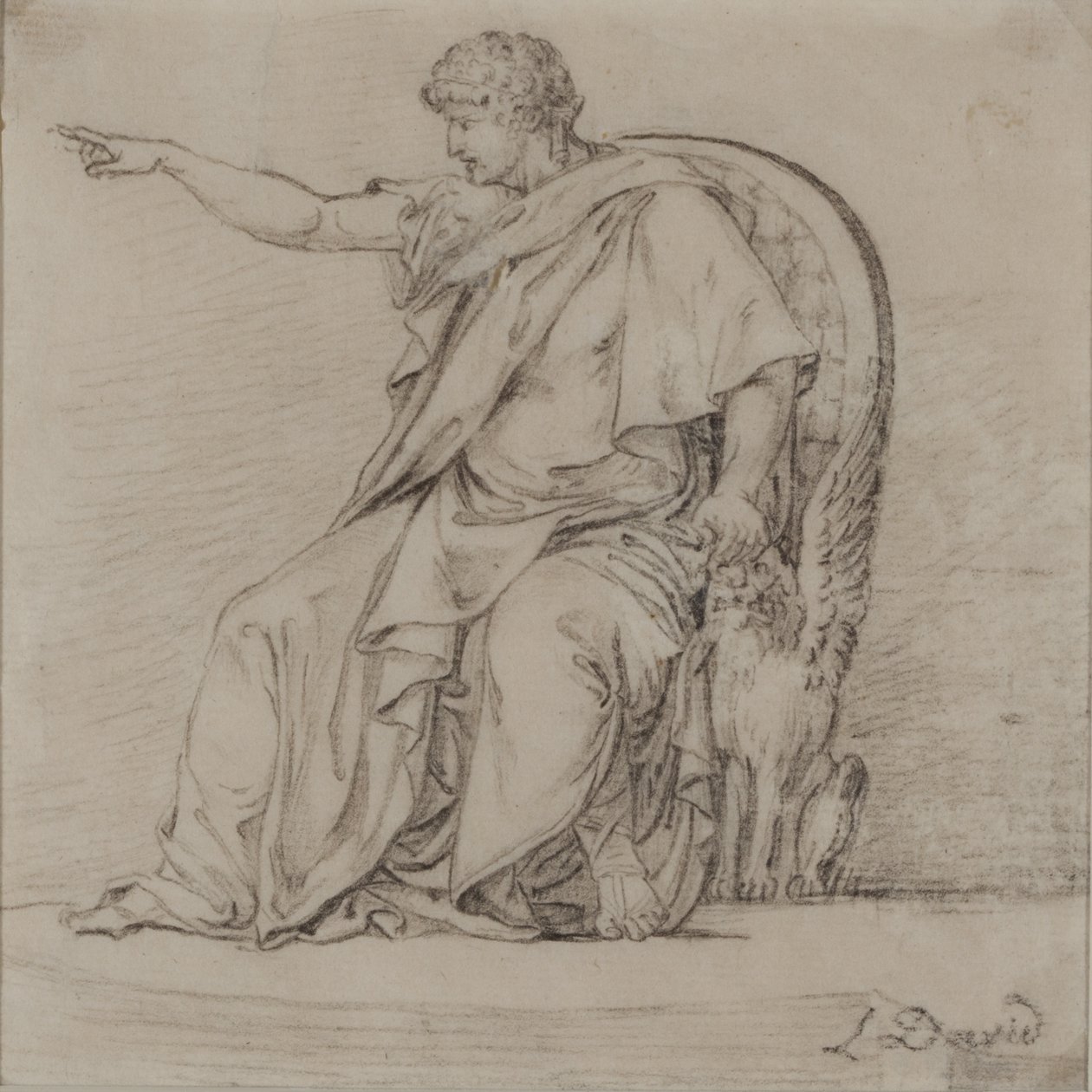 Drapierte Figur, spätes 18. Jahrhundert von Jacques Louis David