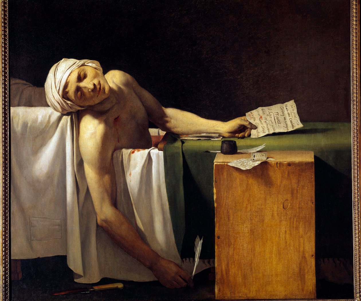 Jean Paul Marat (1743-1793) ermordet in seiner Badewanne am 13. Juli 1793 von Jacques Louis David