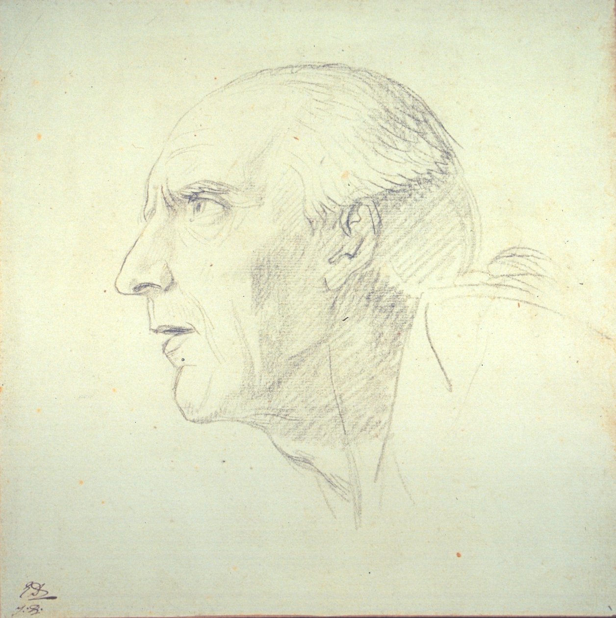 Kopf eines alten Mannes im Profil von Jacques Louis David
