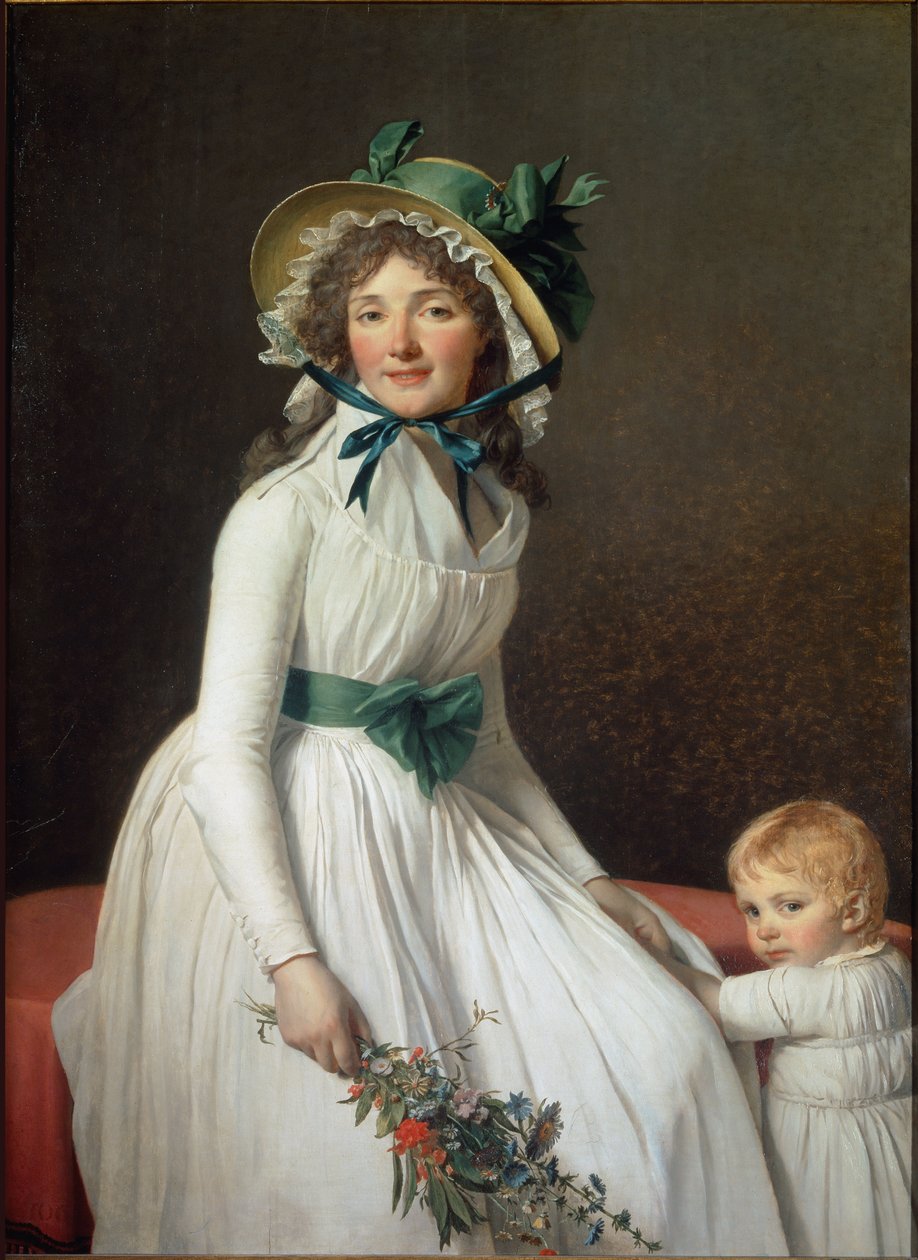 Porträt von Madame Seriziat, Schwester der Frau des Künstlers mit ihrem Sohn Emile von Jacques Louis David