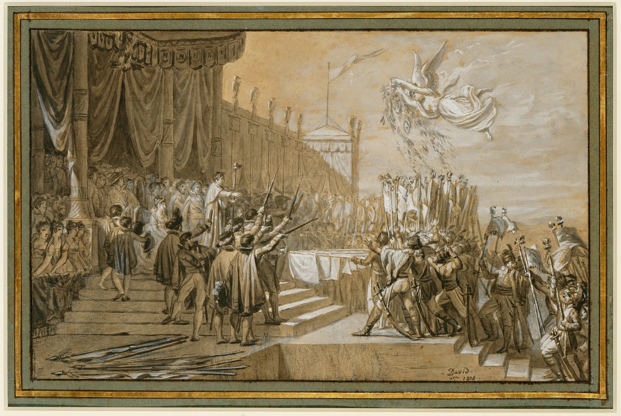 Ansprache der Armee an den Kaiser nach der Verteilung der... von Jacques Louis David