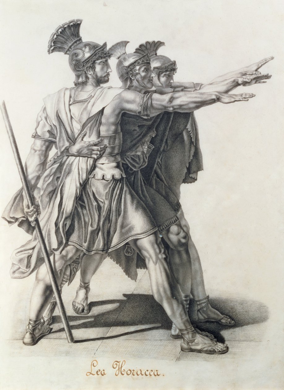 Der Schwur der Horatier, Detail der Horatier von Jacques Louis David