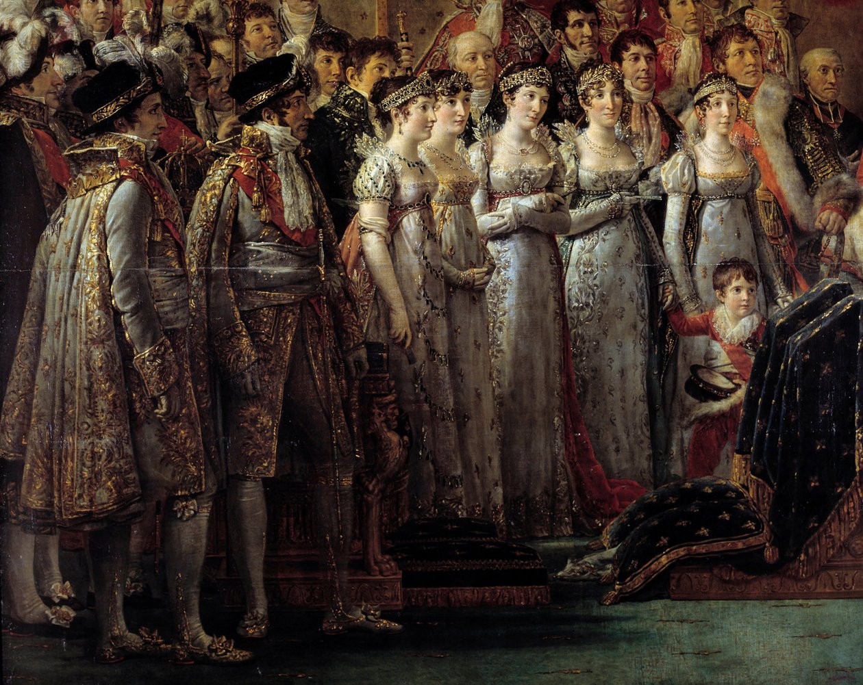 Der Ritus Napoleons. Detail der Krönung von Kaiser Napoleon I. Bonaparte und Kaiserin Josephine von Jacques Louis David