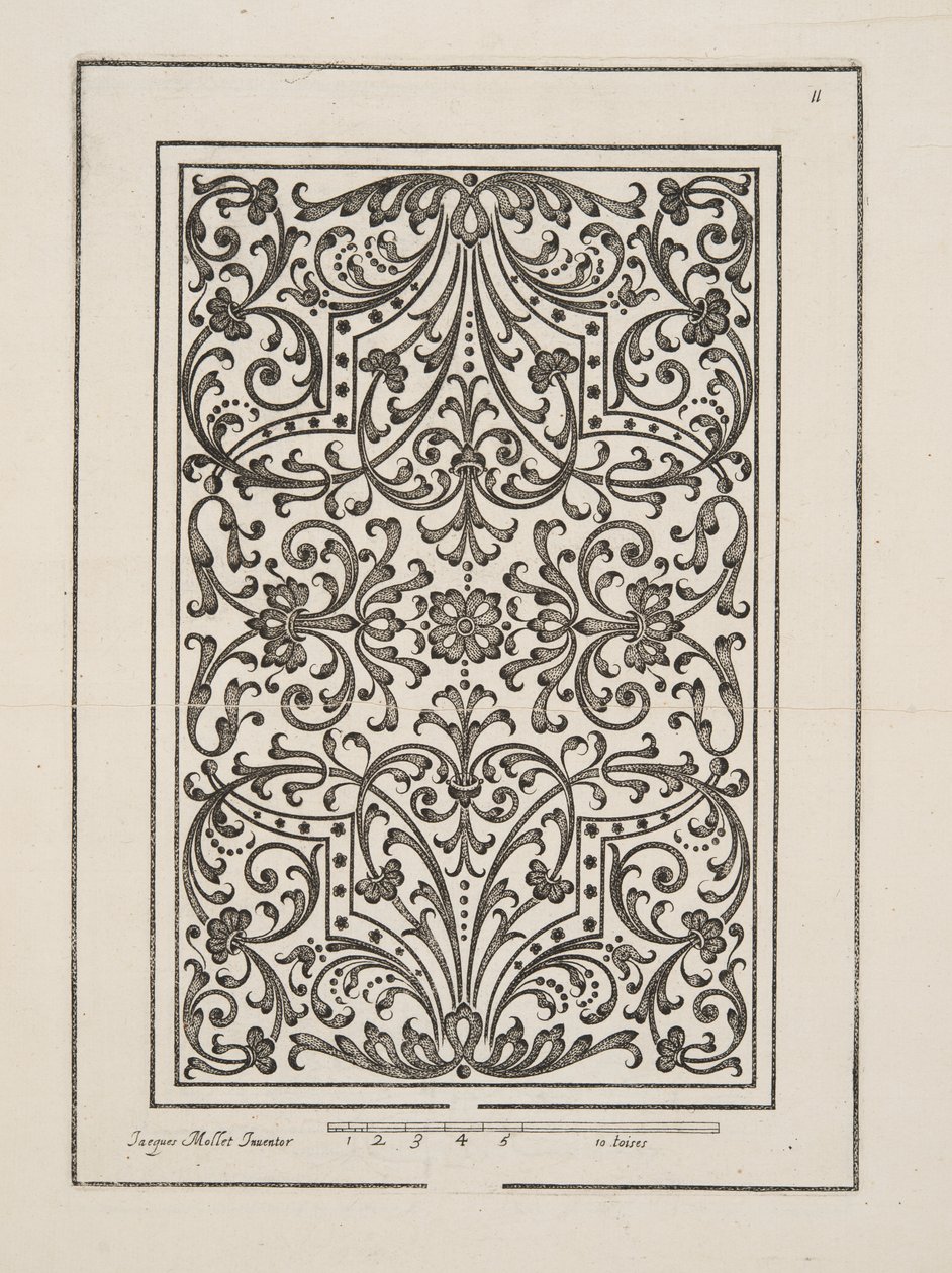 Entwurf für Parterre, aus Theatre des Plans et Jardinages, veröffentlicht 1652 von Jacques Mollet