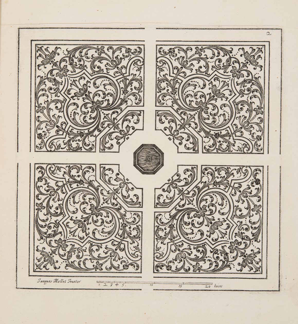 Entwurf für Parterre, aus Theatre des Plans et Jardinages, veröffentlicht 1652 von Jacques Mollet