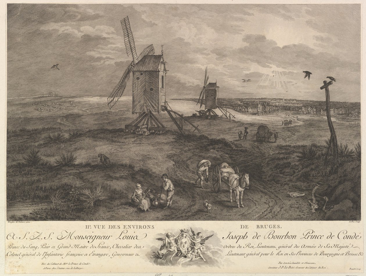 Zweite Ansicht der Umgebung von Brügge (IIe. Vue des environs de Bruges) von Jacques Philippe Le Bas