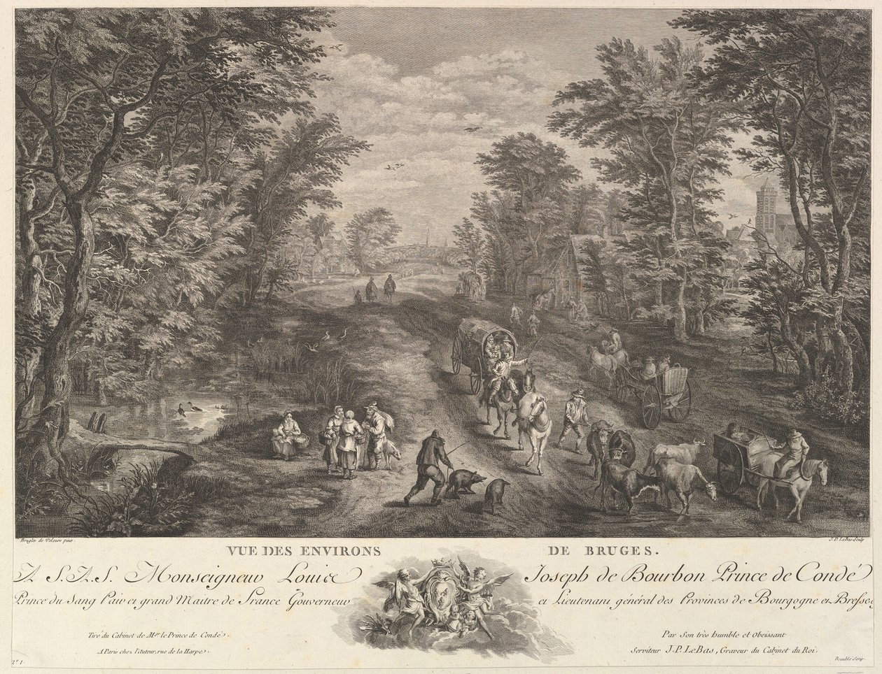 Blick auf die Umgebung von Brügge von Jacques Philippe Le Bas