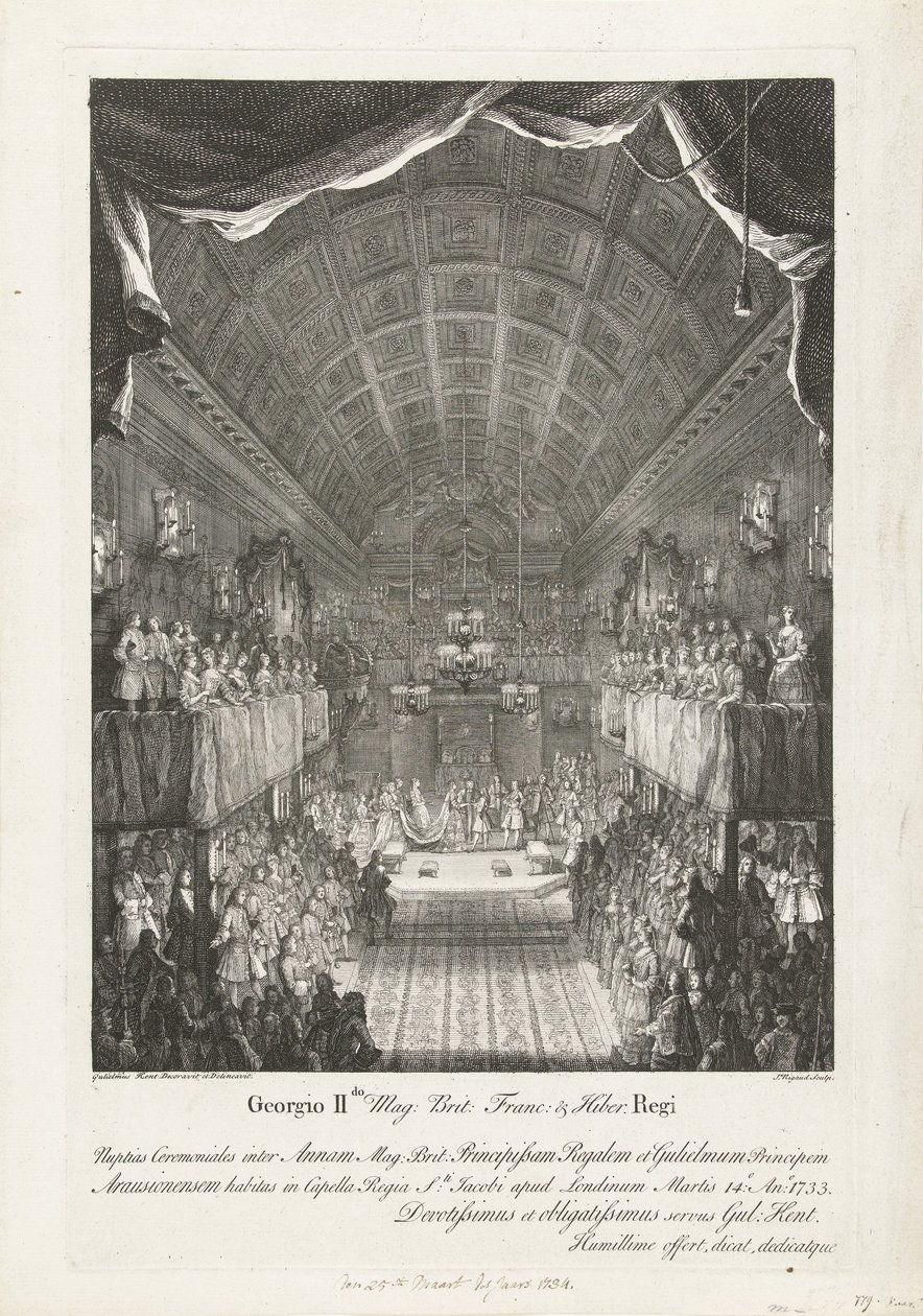 Hochzeit von Wilhelm IV. mit Prinzessin Anna, 1734 von Jacques Rigaud