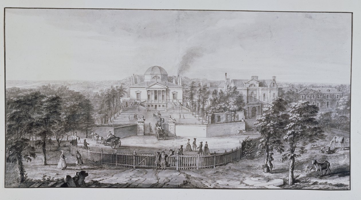 Lord Burlingtons Chiswick Villa, von Südosten von Jacques Rigaud