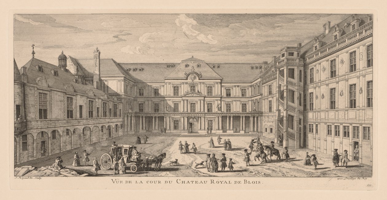 Ansicht des Hofes des Schlosses von Blois von Jacques Rigaud