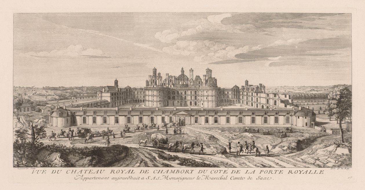 Ansicht des königlichen Schlosses Chambord von der königlichen Pforte von Jacques Rigaud