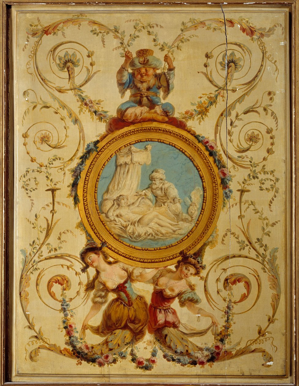 Dekorationspaneel des türkischen Kabinetts des Grafen von Artois in Versailles von Jacques Rousseau