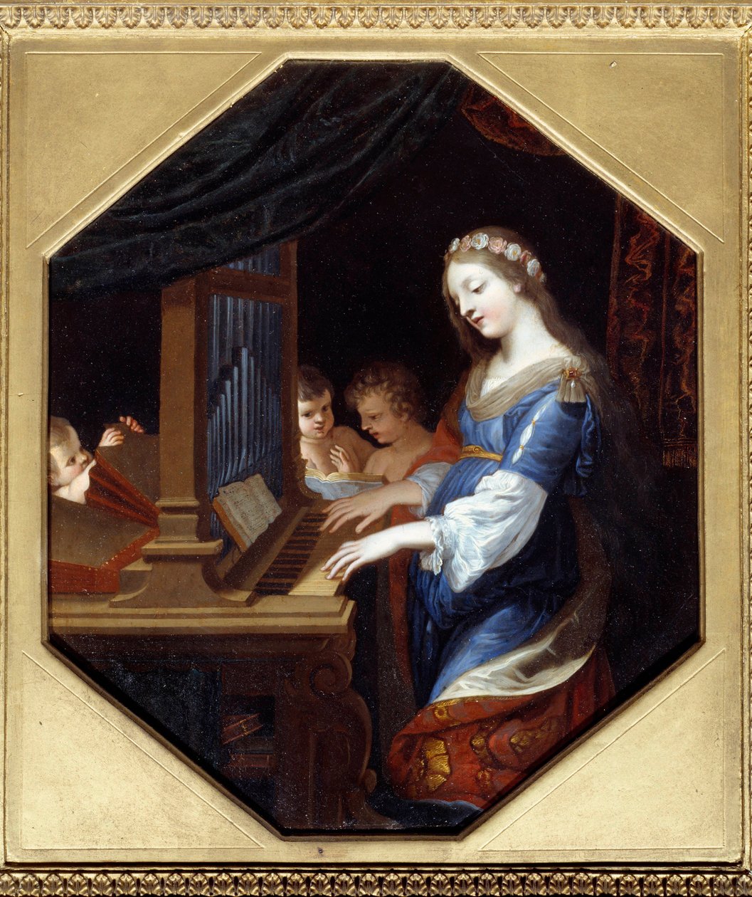 Heilige Cäcilia spielt die Orgel von Jacques Stella