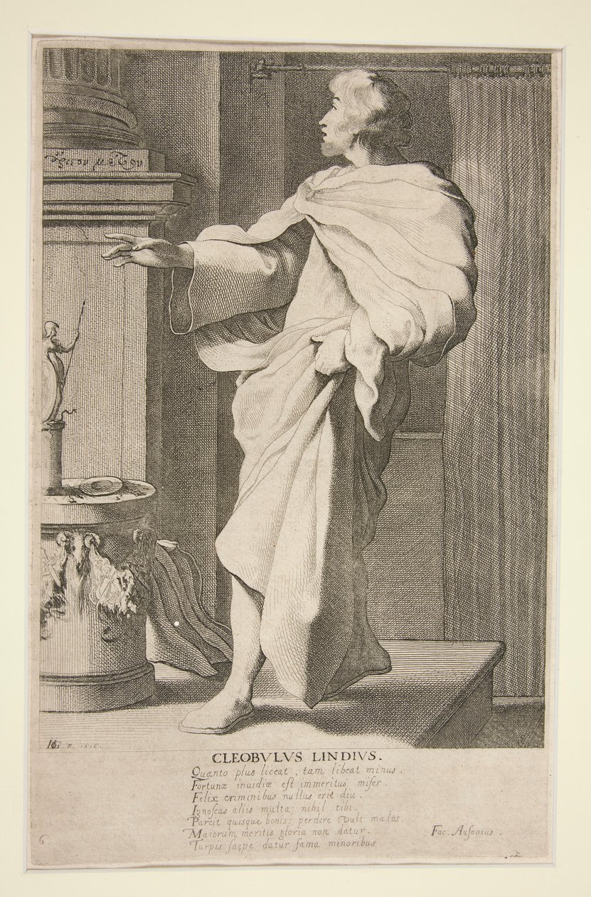 Cleobulus Lindius, Nr. 6 aus der Serie Die sieben Weisen von Griechenland von Jacques de Gheyn III