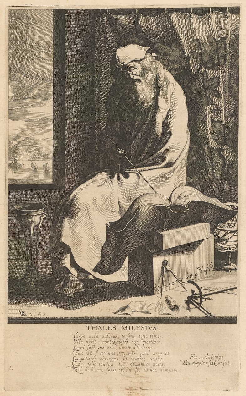 Thales Milesius, Nr. 1 aus der Serie Die sieben Weisen von Griechenland von Jacques de Gheyn III