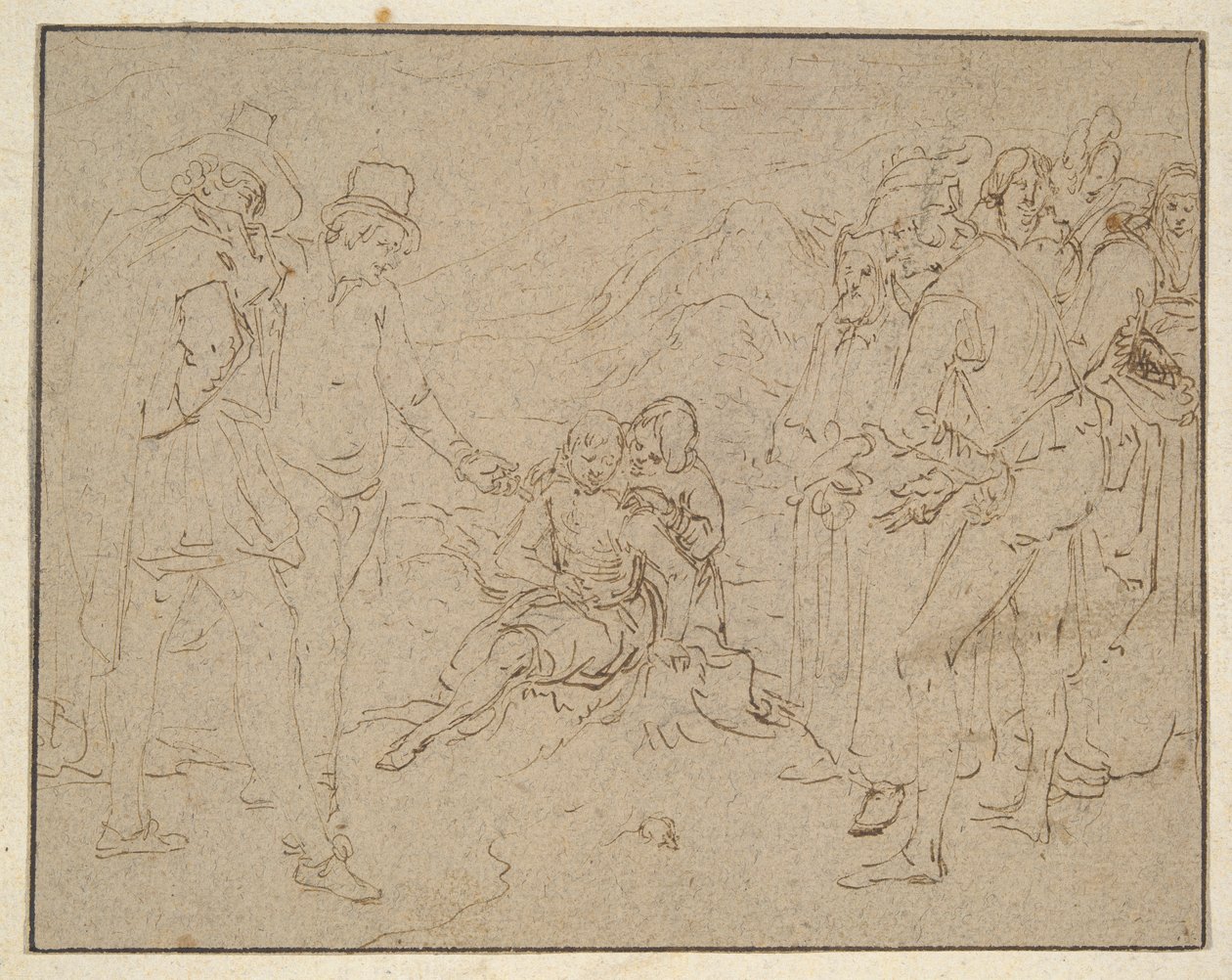 Hiob auf einem Misthaufen, geprüft von seinen Freunden von Jacques de Gheyn II