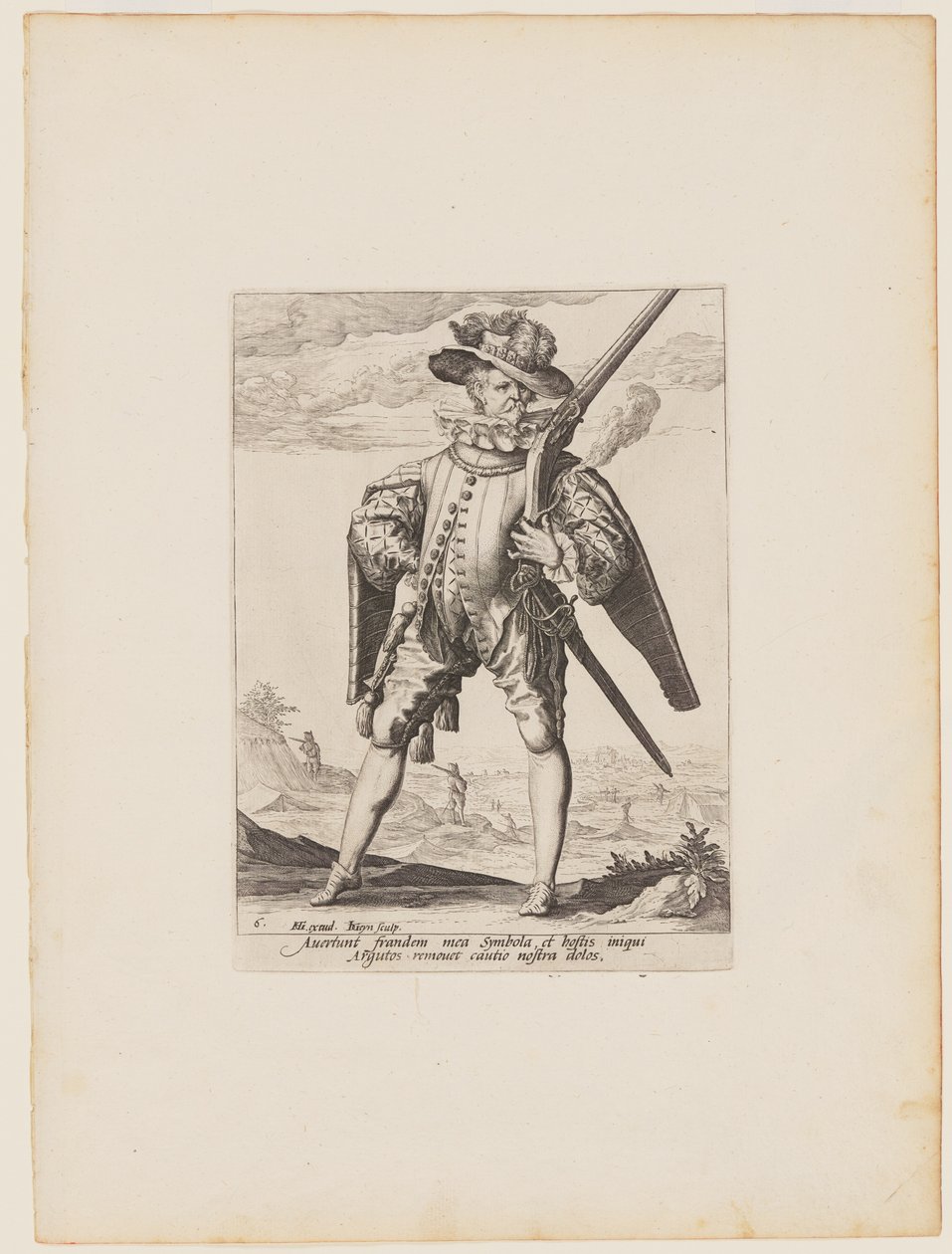 Musketier, aus Offiziere und Soldaten der Leibgarde von Kaiser Rudolf II. von Jacques de Gheyn II