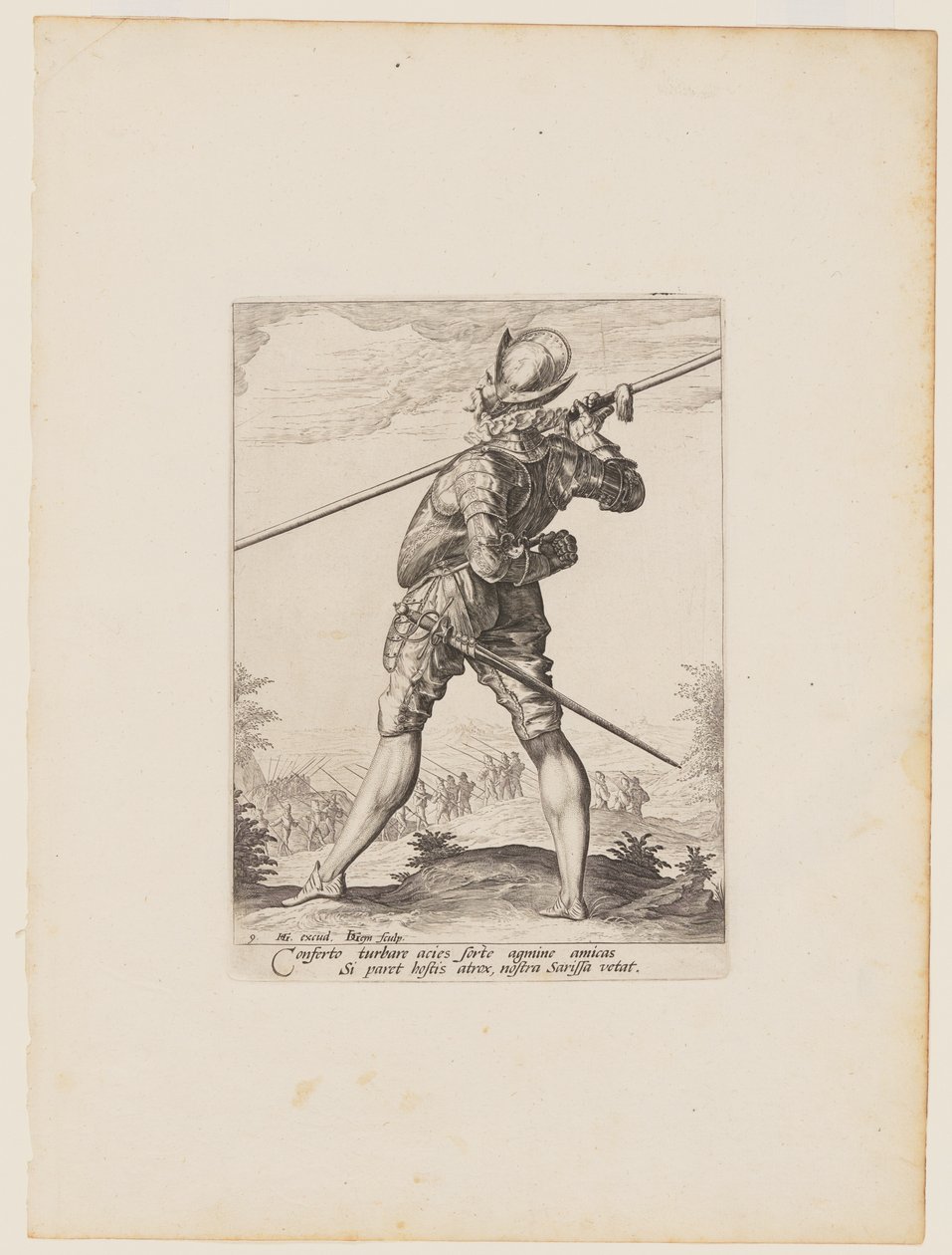 Pikenier, aus Offiziere und Soldaten der Leibgarde von Kaiser Rudolf II. von Jacques de Gheyn II