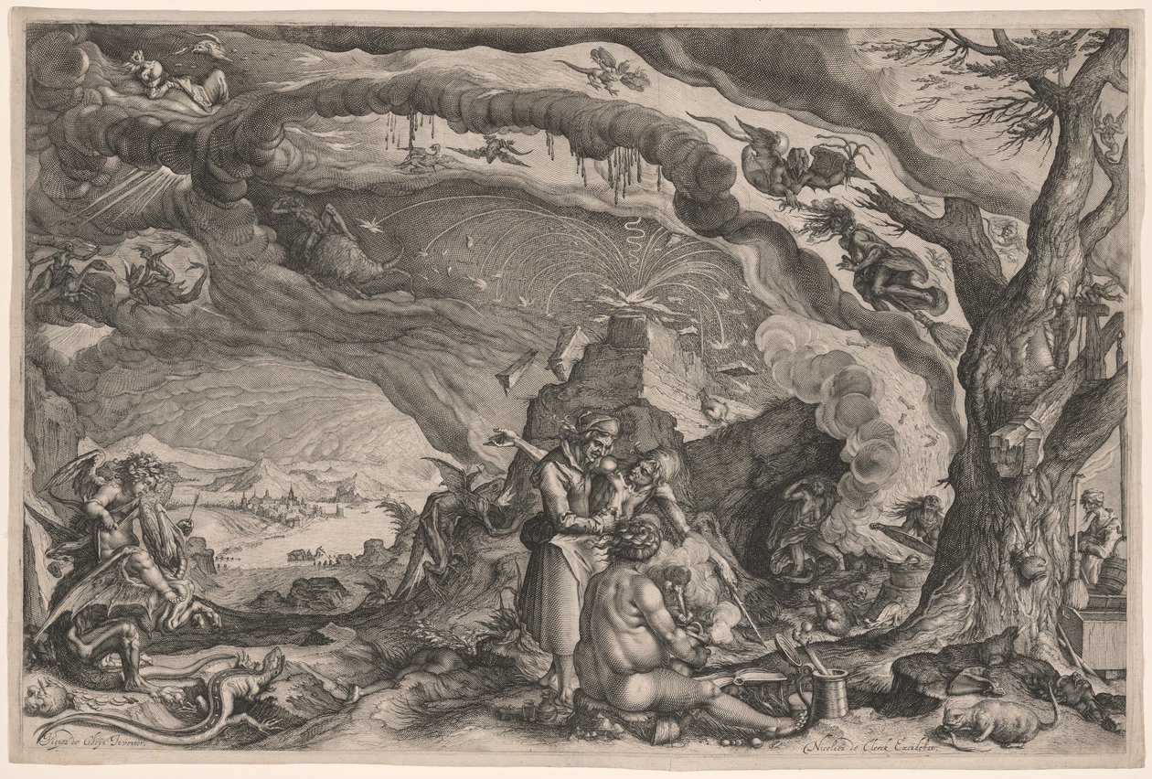 Hexen bereiten sich auf den Sabbat vor von Jacques de Gheyn II