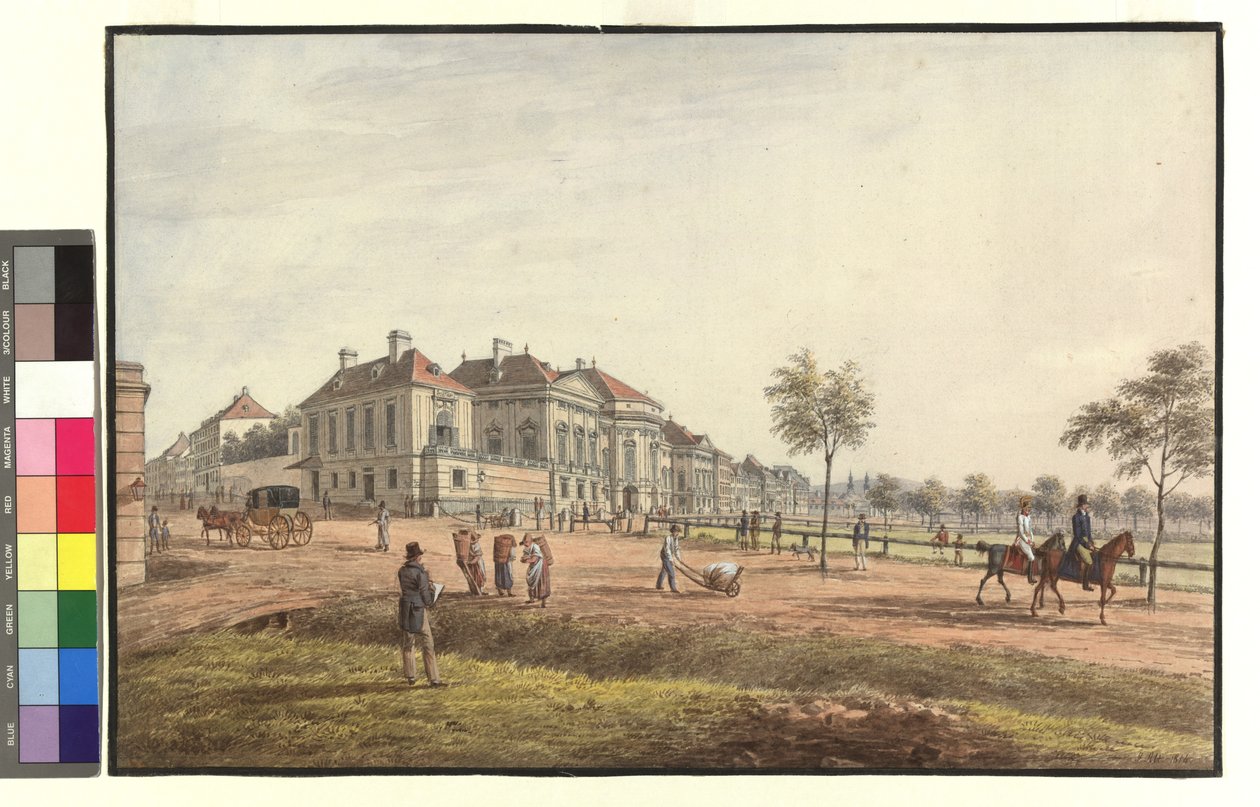 Das Auerspergsche Palais auf dem Josefstädter Glacis von Jakob Alt
