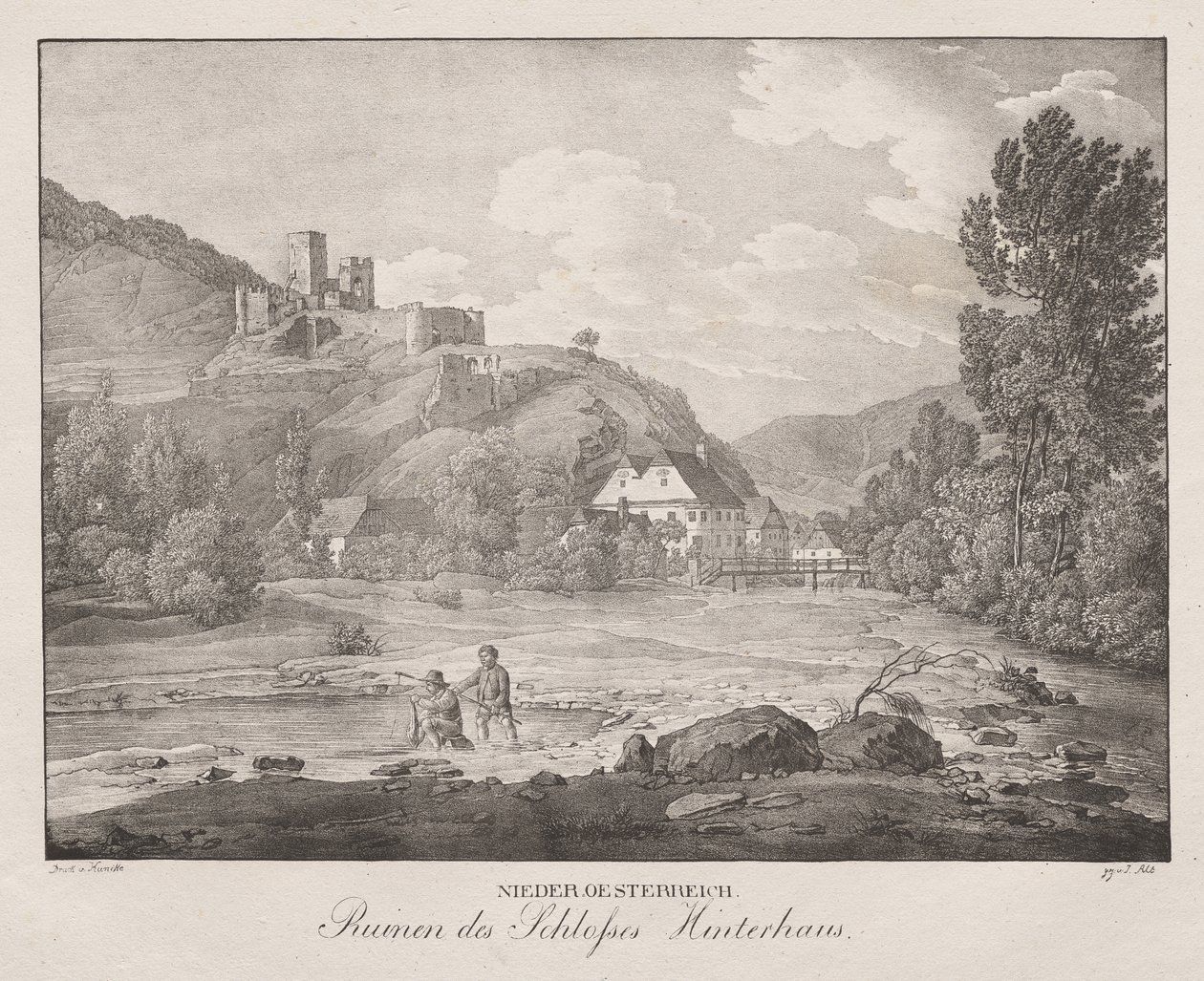 Niederösterreich, Ruinen des Schlosses Hinterhaus von Jakob Alt