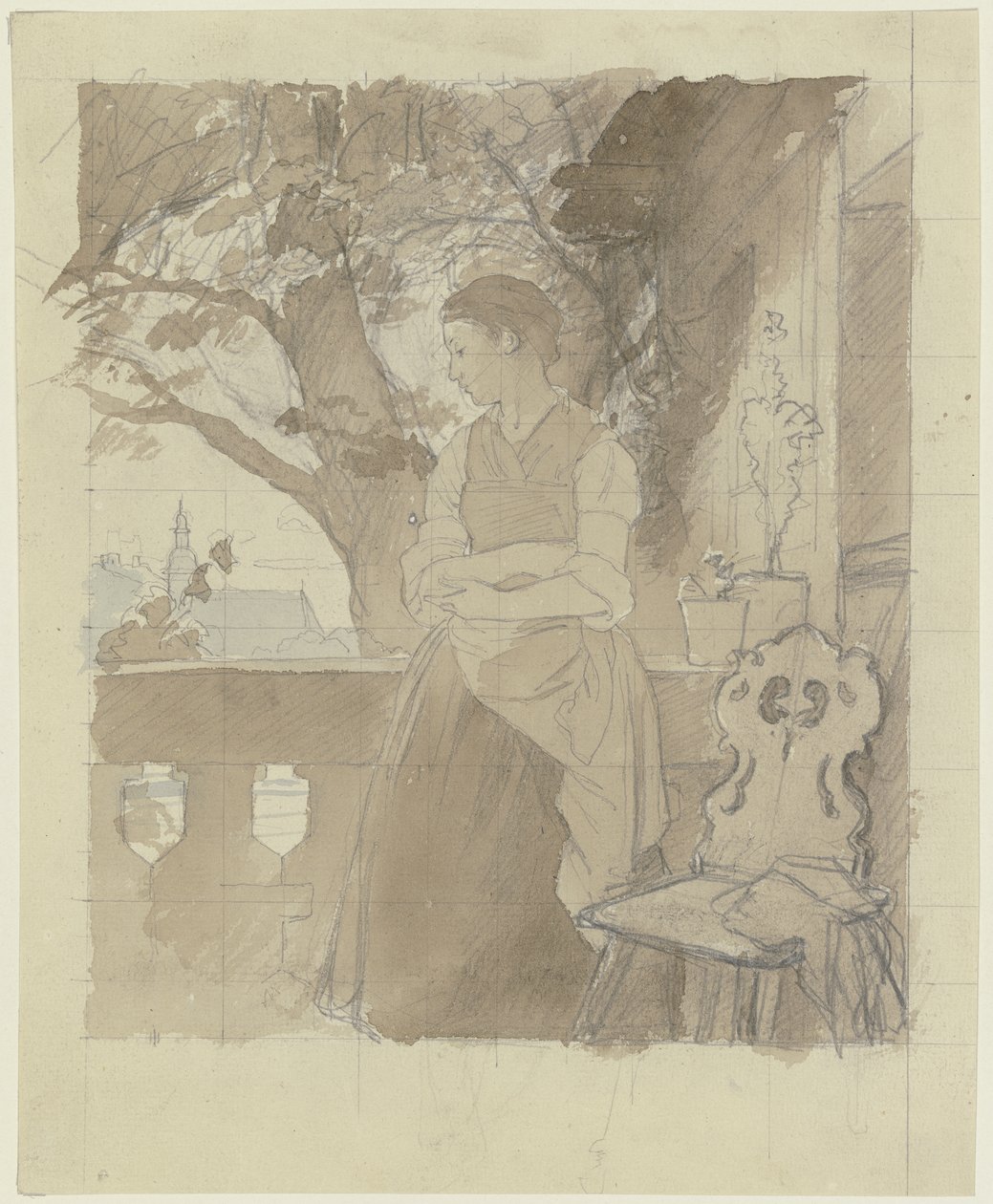 Mädchen auf der Veranda von Jakob Becker