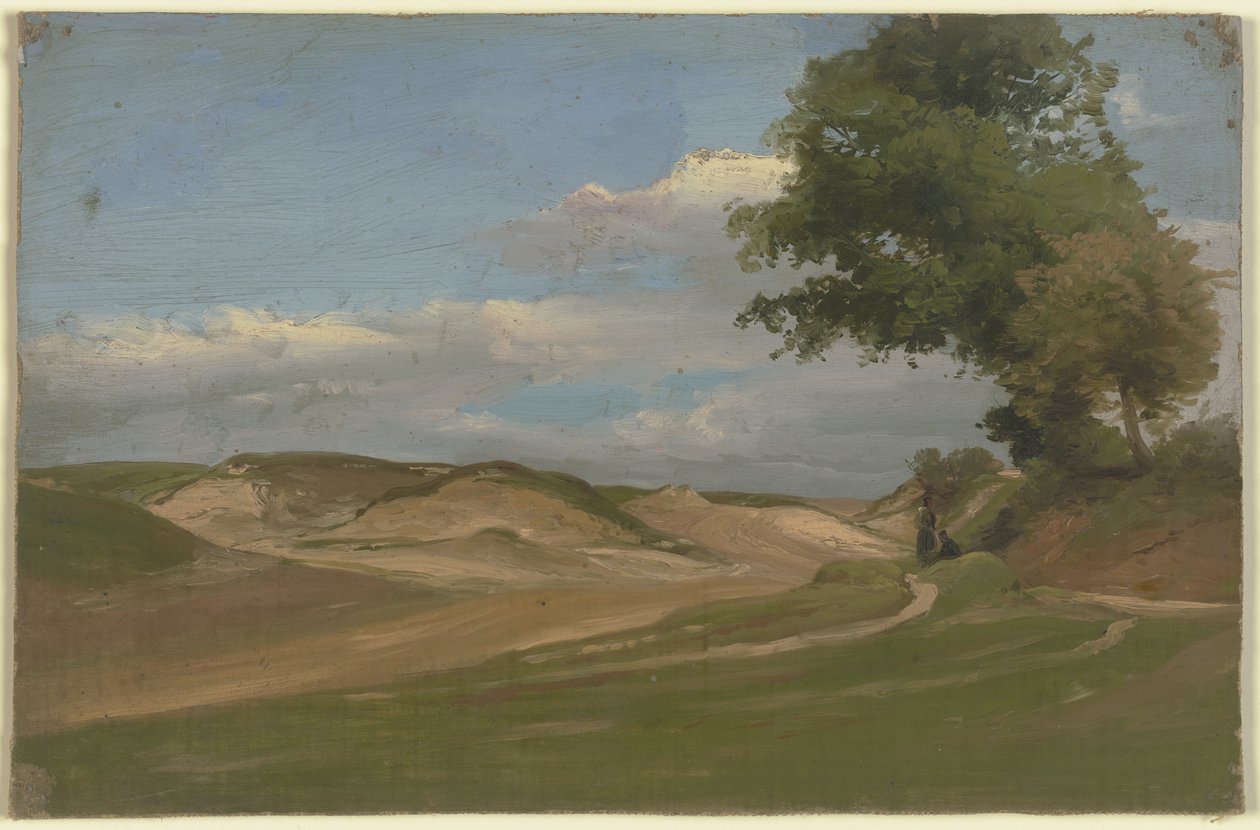 Zwei Bauern am Wegesrand von Jakob Becker