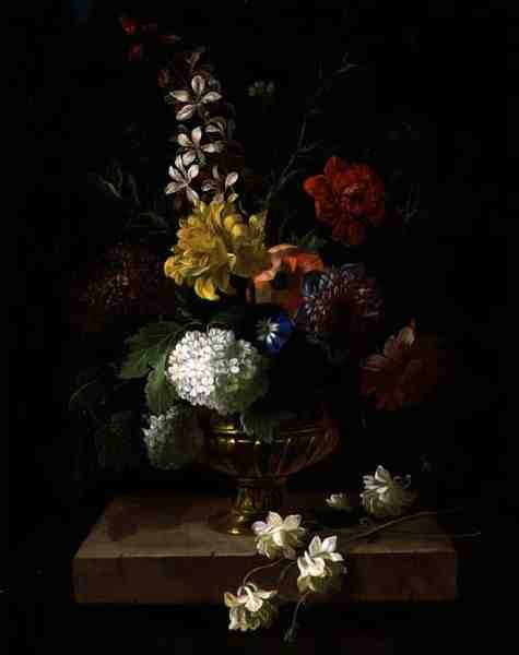 Stillleben von Blumen in einer Urne von Jakob Bogdani or Bogdany