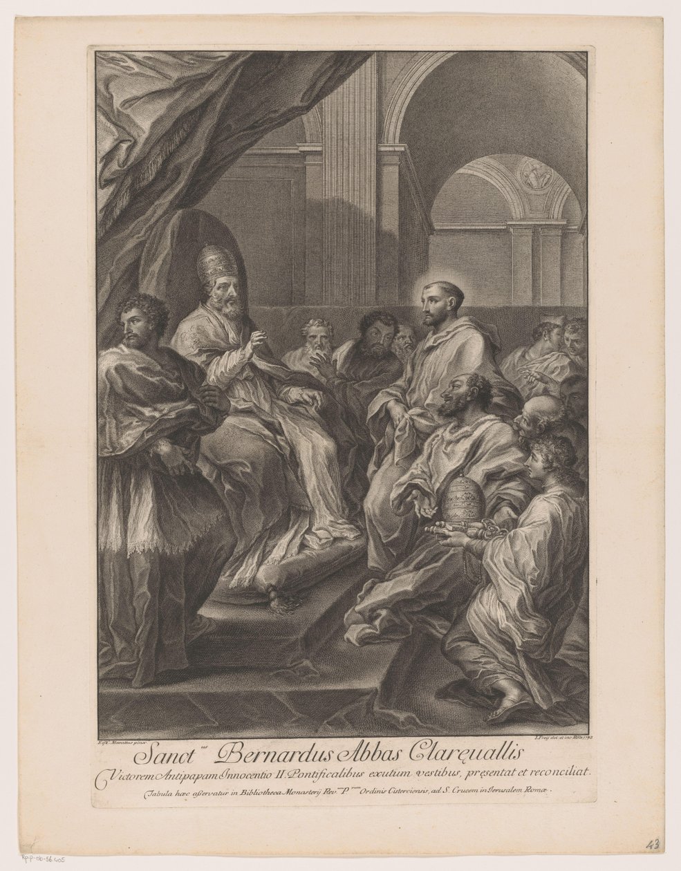 Heiliger Bernhard von Clairvaux vor Papst Innozenz II von Jakob Frey (I)