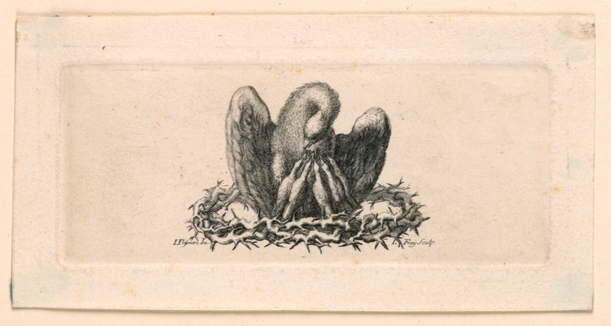 Vignette, Der Pelikan in der Dornenkrone von Jakob Frey