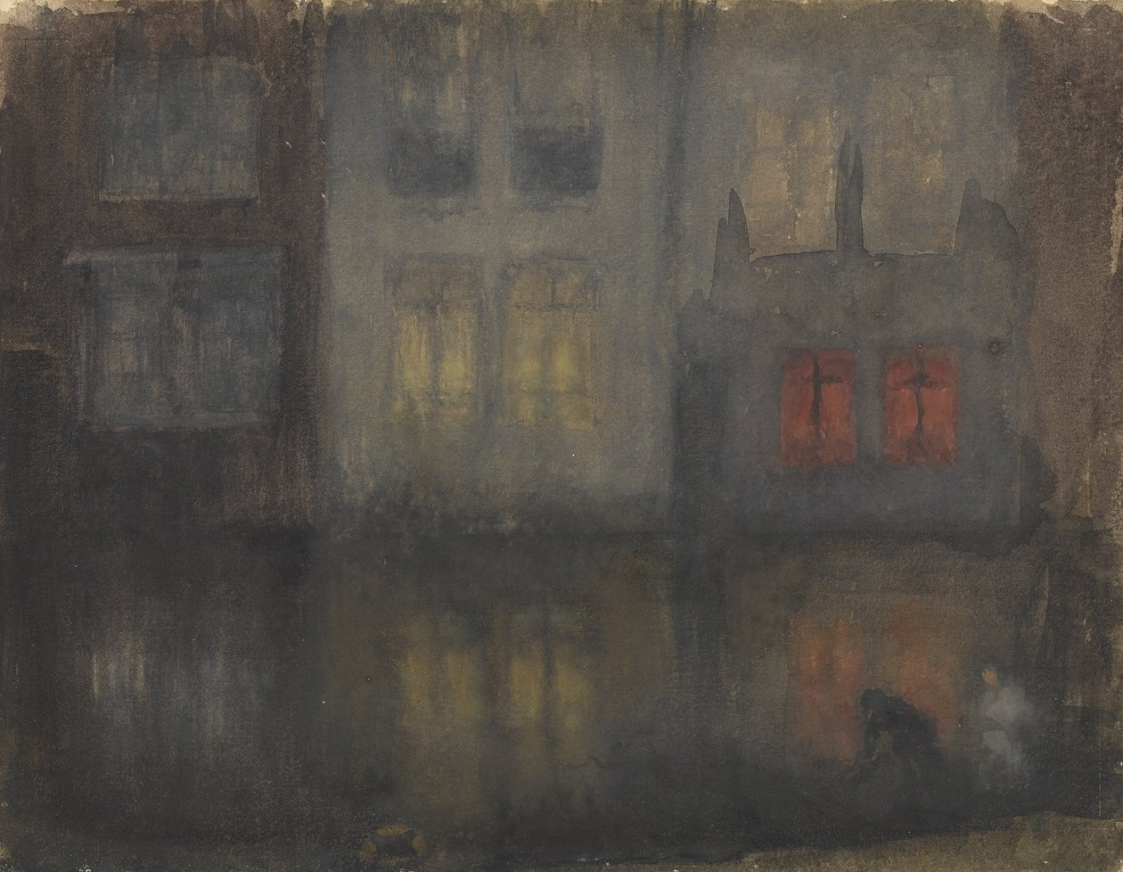 Nocturne: Schwarz und Rot—Hinterkanal, Holland von James Abbott McNeill Whistler