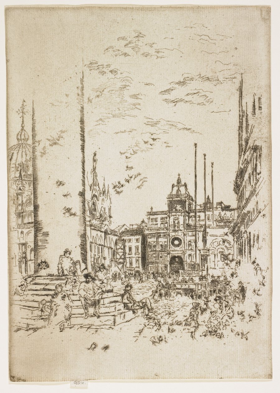 Die Piazetta, Platte aus dem zweiten Venedig-Set oder Sechsundzwanzig Radierungen, 1879-1880 von James Abbott McNeill Whistler