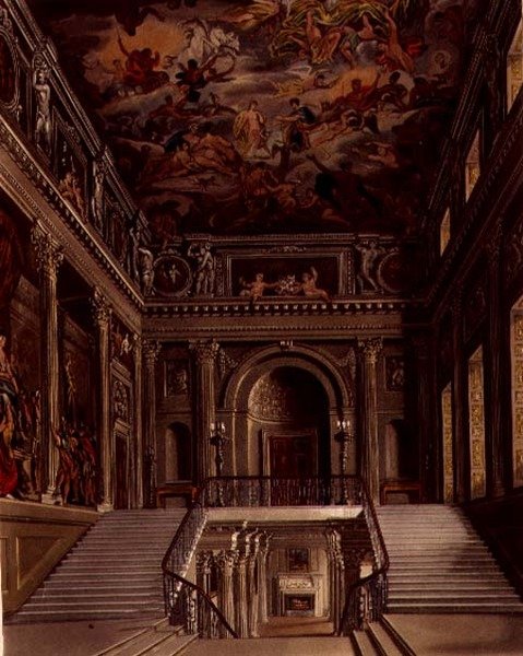 Treppe, Buckingham House, graviert von William James Bennett (1787-1844) aus 