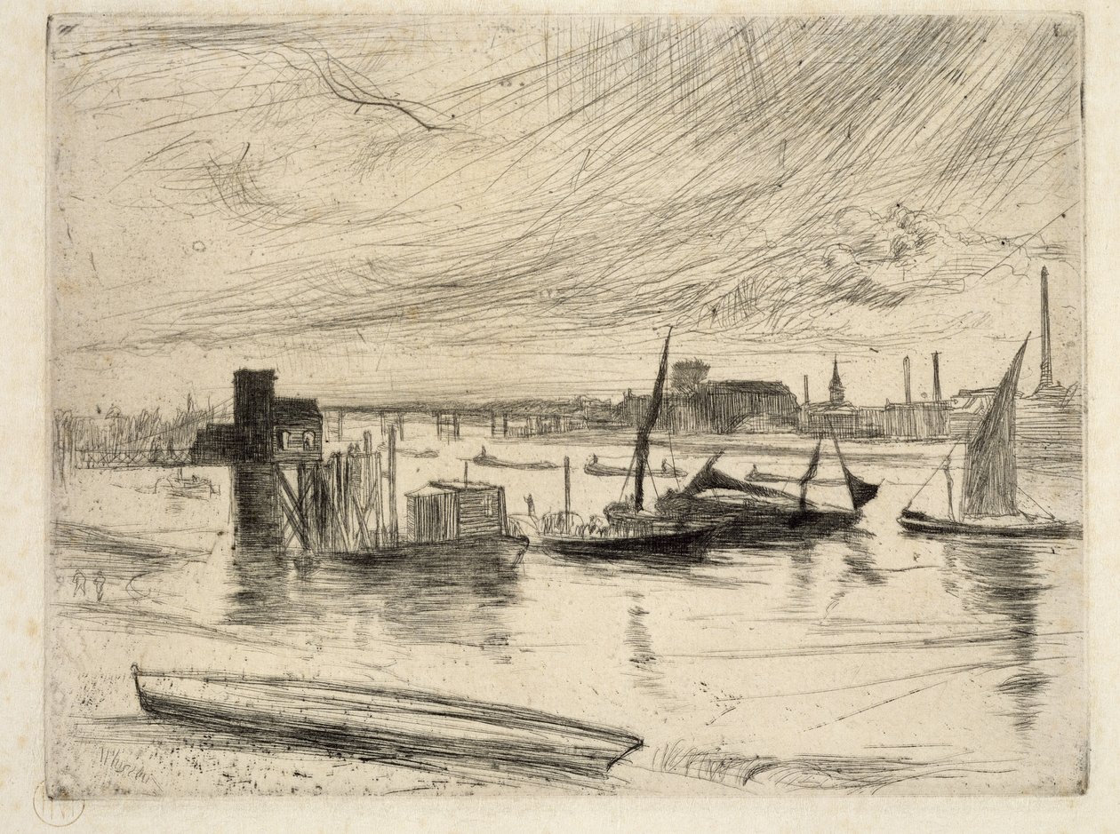Früher Morgen, Battersea, 1861 von James Abbott McNeill Whistler
