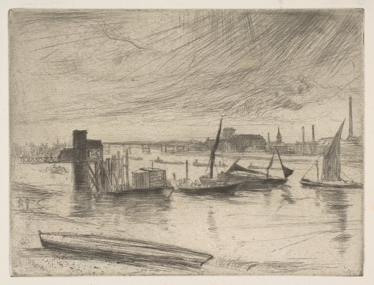 Früher Morgen, Battersea (Battersea Dawn Cadogan Pier) von James Abbott McNeill Whistler