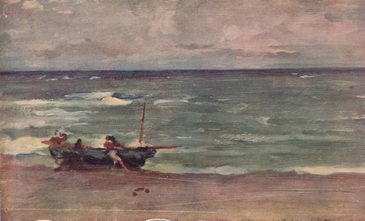 Harmonie in Blau und Silber: Das Boot am Strand, Etretat, um 1897 von James Abbott McNeill Whistler