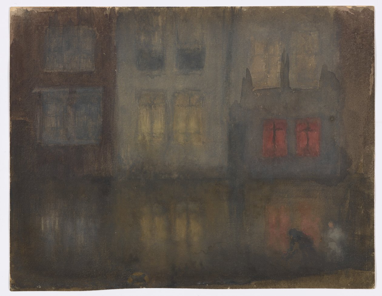 Nocturne: Schwarz und Rot – Hinterkanal, Holland von James Abbott McNeill Whistler