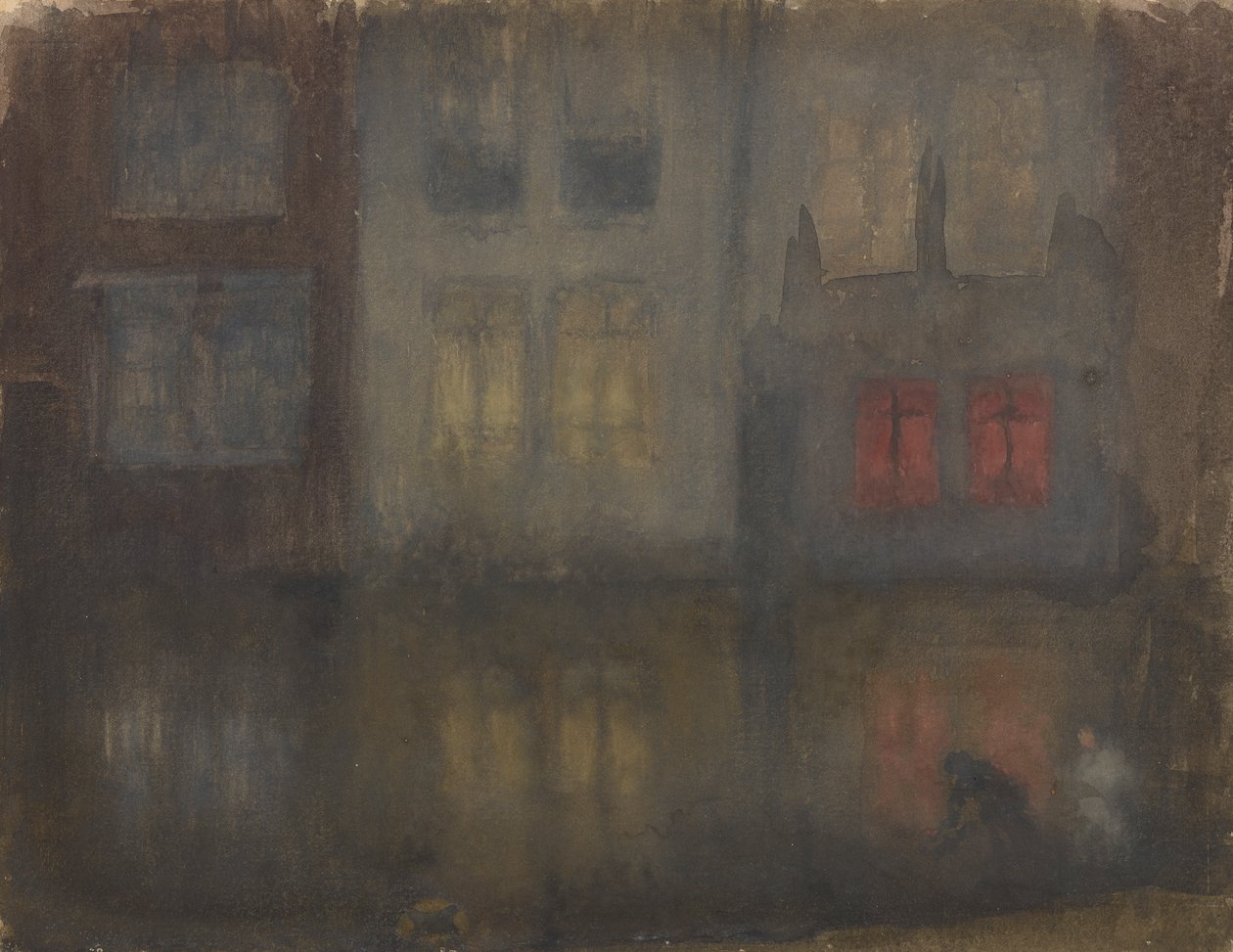 Nocturne: Schwarz und Rot, Rückkanal, Holland, 1882 von James Abbott McNeill Whistler