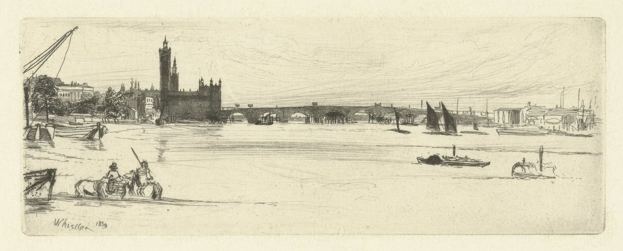 Alte Westminster-Brücke Sechzehn Radierungen von Szenen an der Themse und anderen Motiven (Serie) von James Abbott McNeill Whistler